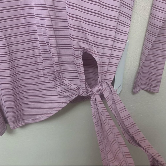 Lululemon Tie Your Practice Long Sleeve Stripe Size 0 Mauve NWT New W3CDIS - Picture 6 of 12